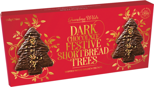 Dark Chocolate Festive Shortbread Trees 165g