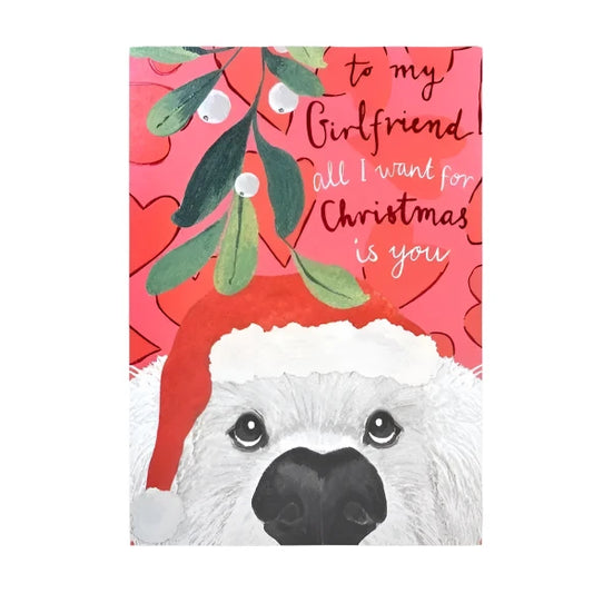 Mistletoe Pooch - Girlfriend Christmas Card