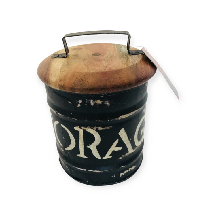 Attractive Black Tin Storagebox - 20cm x 25cm