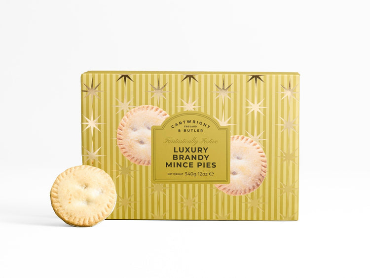 Luxury Brandy Mince Pies Gold Christmas Carton