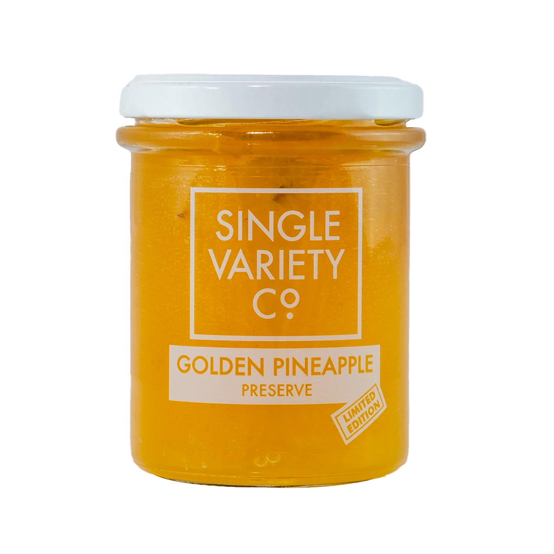 Jar of single variety golden pineappe preserve
