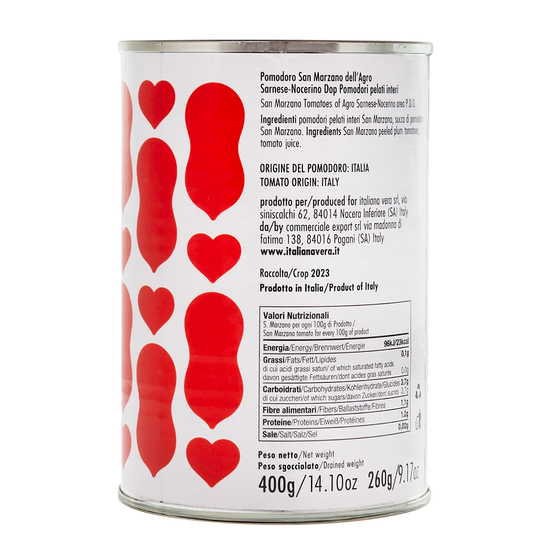 Italianavera San Marzano tomatoes ingredients label