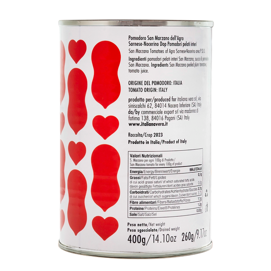 Italianavera San Marzano tomatoes ingredients label