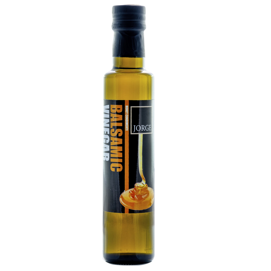 Bottle of JORGE Artisan Foods Honey-infused Balsamic Vinegar