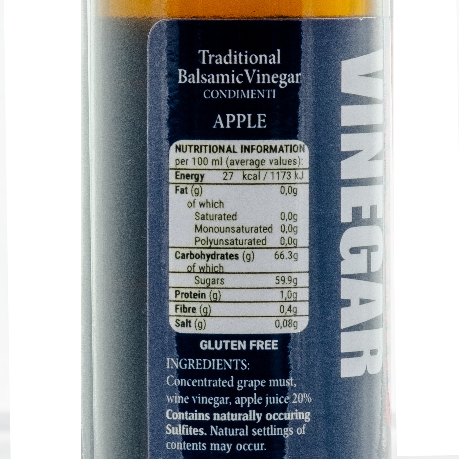 Jorge Artisan apple-infused white balsamic ingredients label