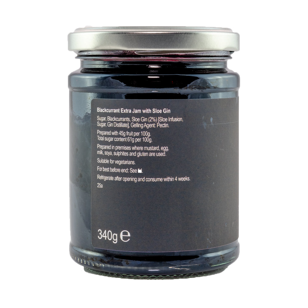 Jorge jam ingredients list on a black label 