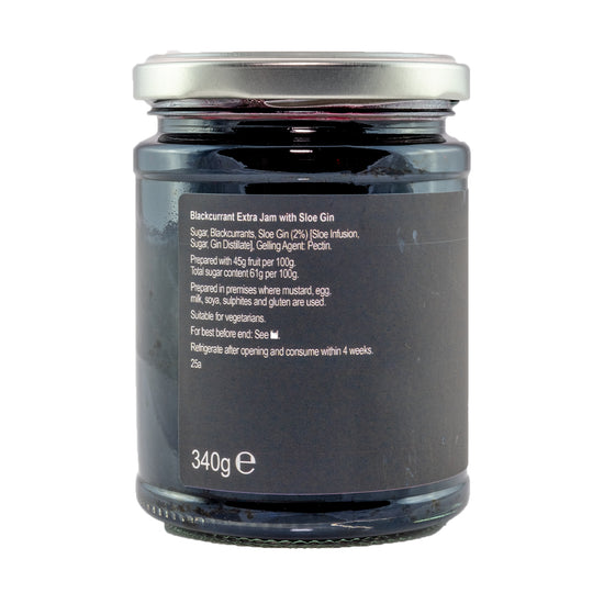 Jorge jam ingredients list on a black label 