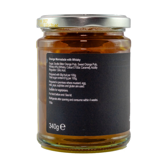 Ingredients label on a jar with black label