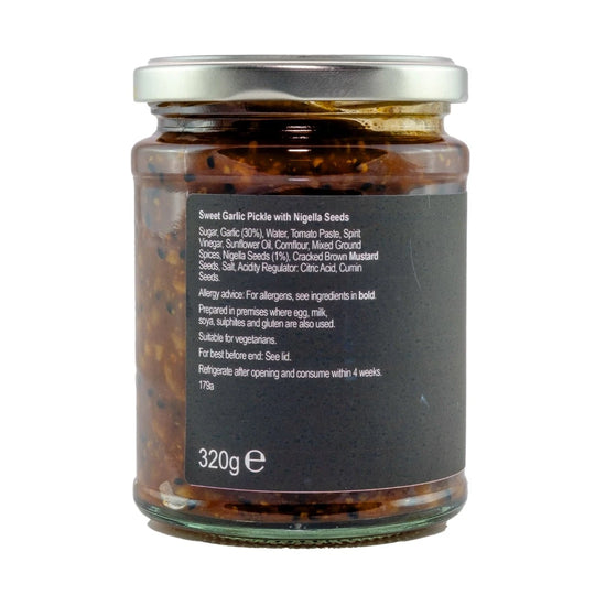 Jar with black label and ingredience 
